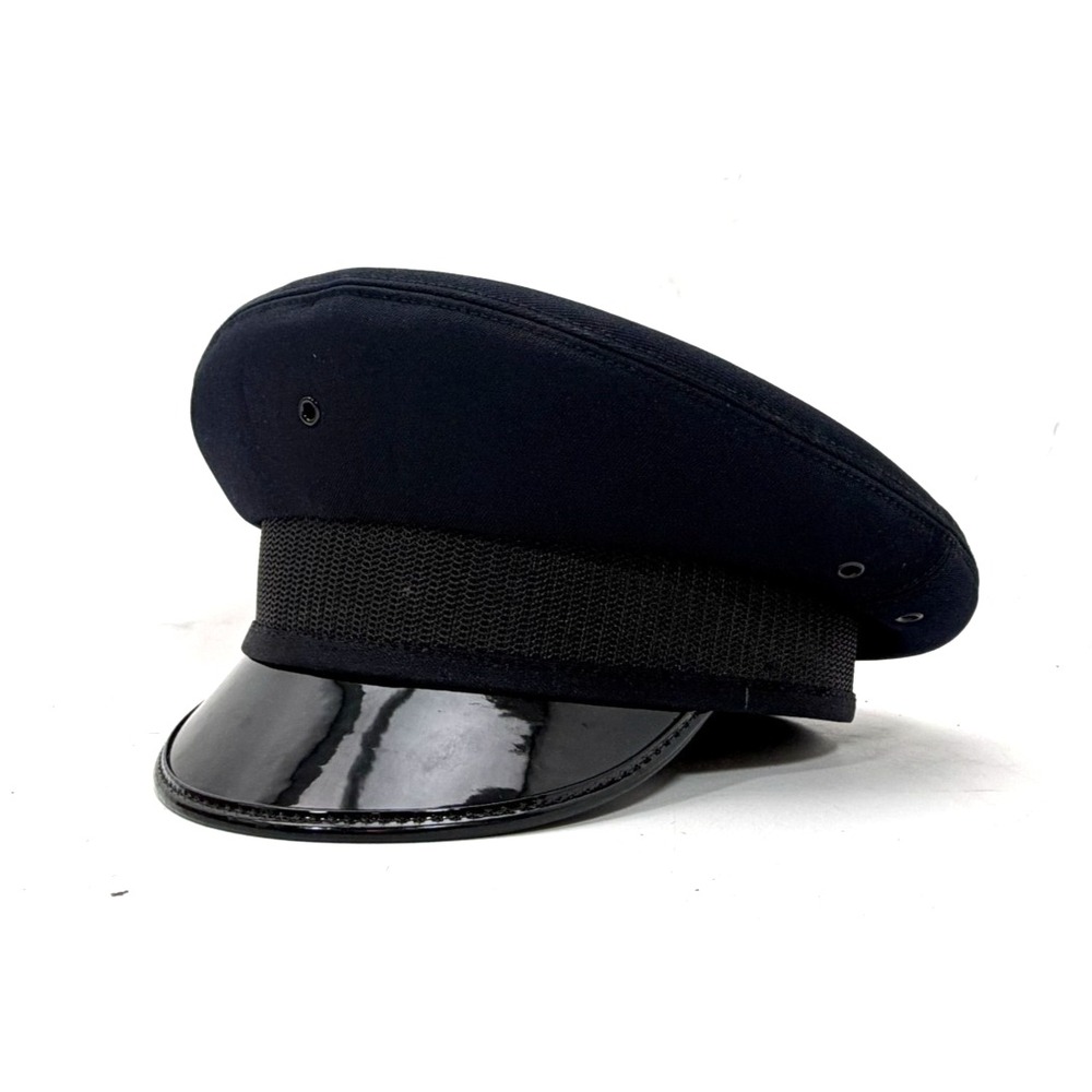Midway Cap Co 5-Star Police Officer Visor Hat Navy Blue Black Mesh Band | LARGE